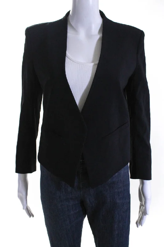 Helmut Lang Womens Single Button Deep V Neck Blazer Jacket Black