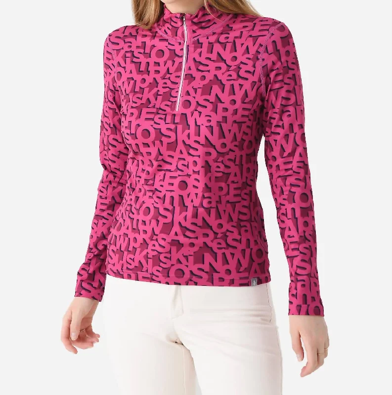 Powder Daze Base Layer Top In Top Pink