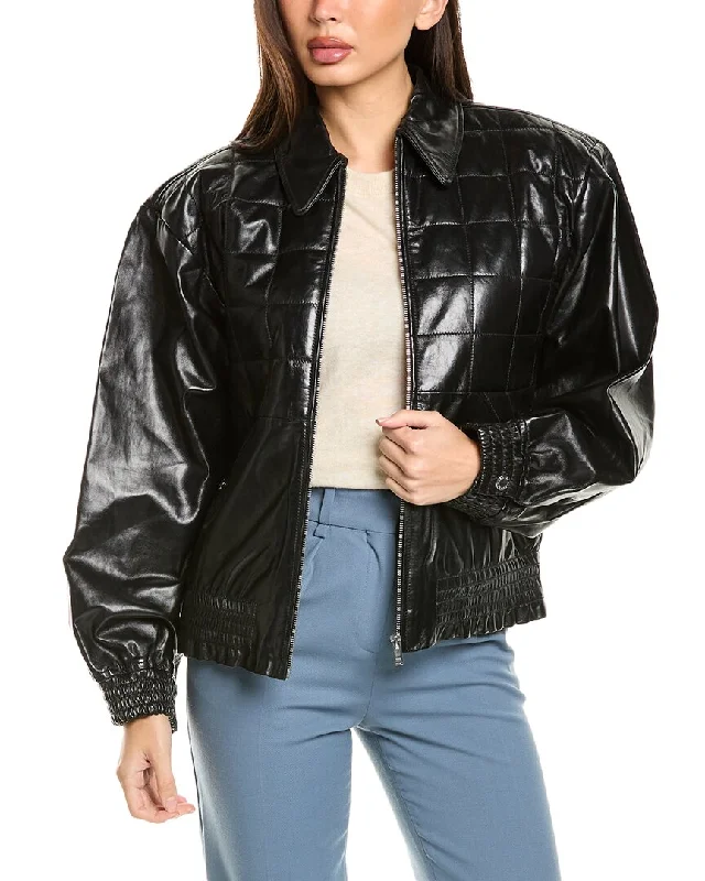 Sandro Quilted Leather Jacket