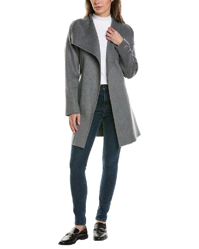 Tahari Oversize Lapel Double-Face Wool-Blend Coat