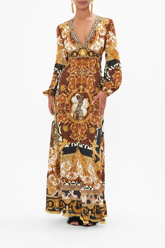 PRINTED LANTERN SLEEVE DRESS FEELING FRESCO