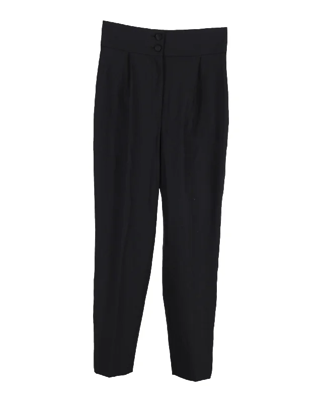 Dolce & Gabbana Pleated Trousers in Black Wool