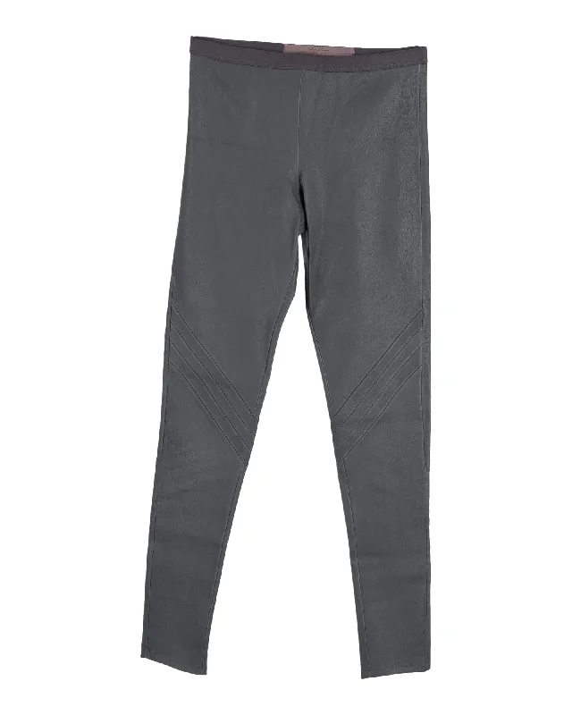 Rick Owens Leggings in Grey Leather