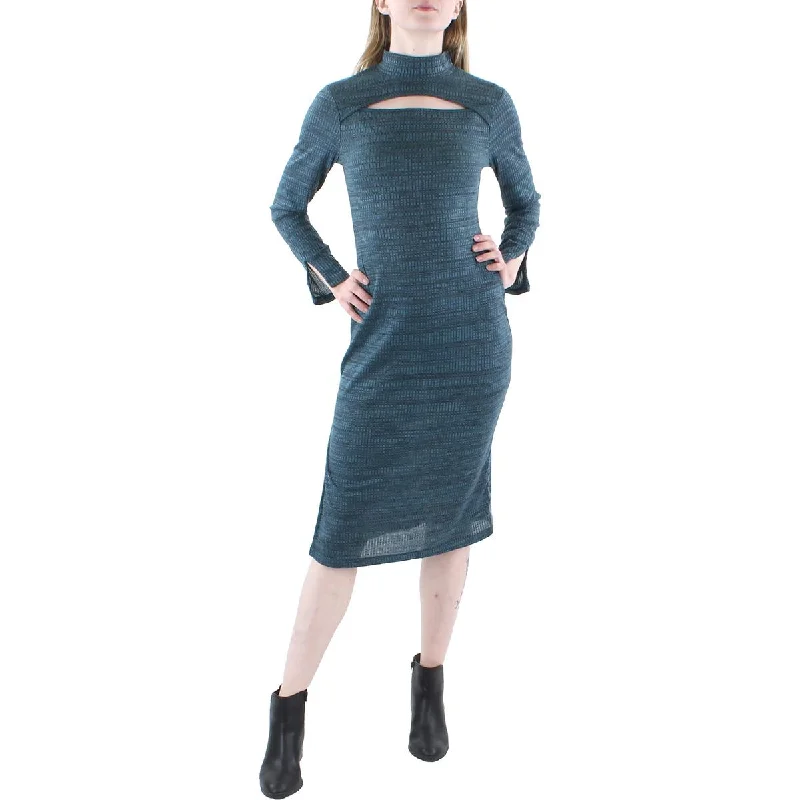 Jessica Simpson Womens Knit Mock Neck Sheath Dress