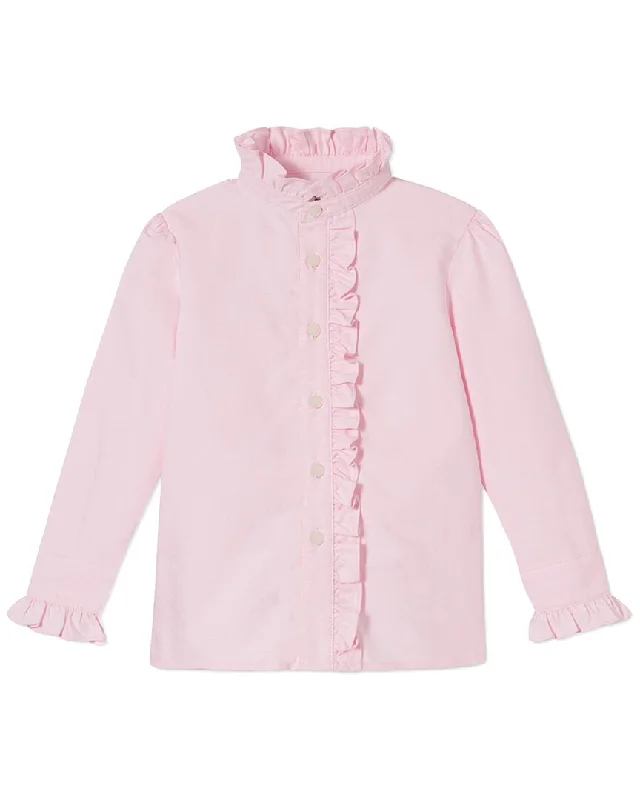 Classic Prep Ginny Ruffle Front Button-Down Shirt