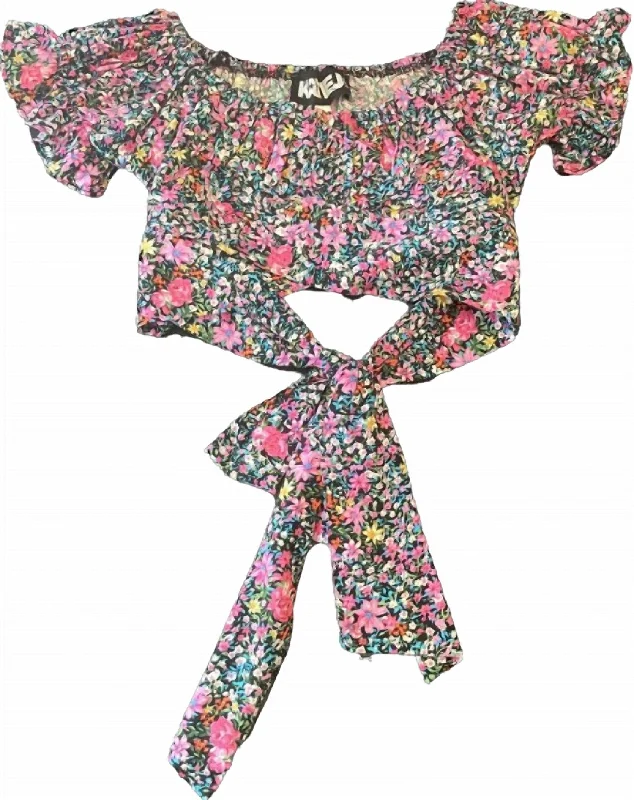 Girl's Chase Top In Bright Floral