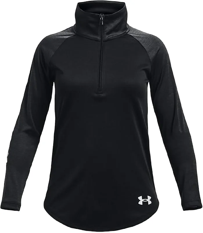 Girls' Tech Graphic Half Zip Top In Black / White