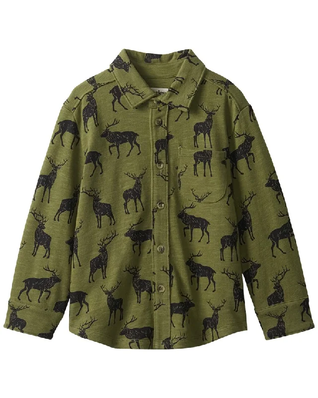 Hatley Majestic Elk Jersey Button-Down Shirt