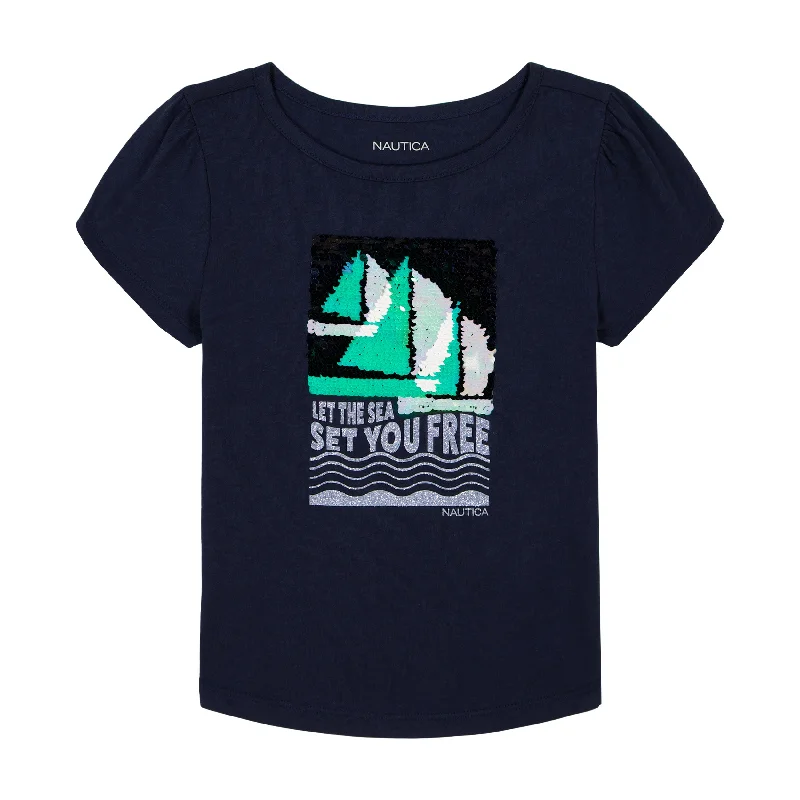 Nautica Girls' Let The Sea Set You Free T-Shirt (7-16)