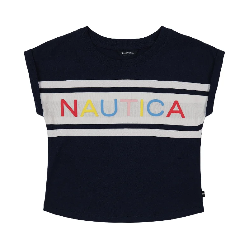 Nautica Girls' Puff Logo T-Shirt (7-16)