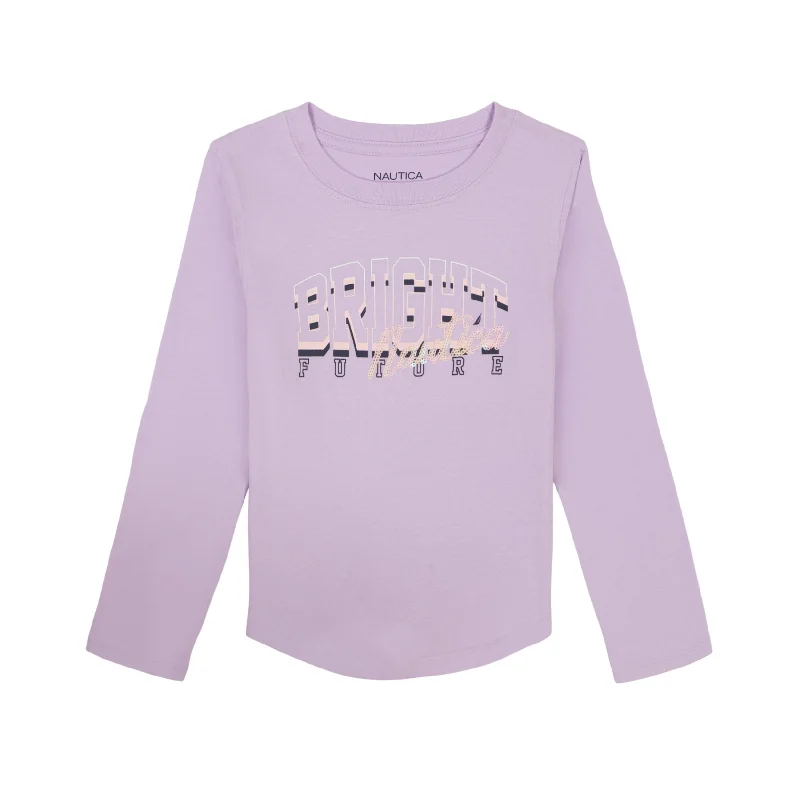 Nautica Little Girls' Bright Future Sequin Long Sleeve T-Shirt (4-6X)