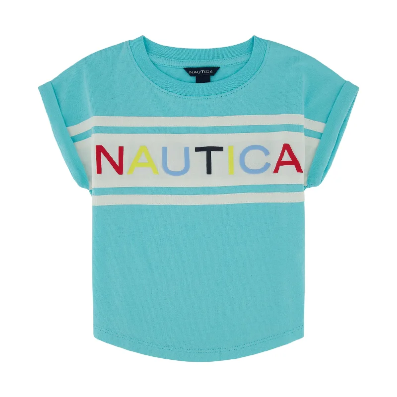 Nautica Little Girls' Puff Logo T-Shirt (4-6X)