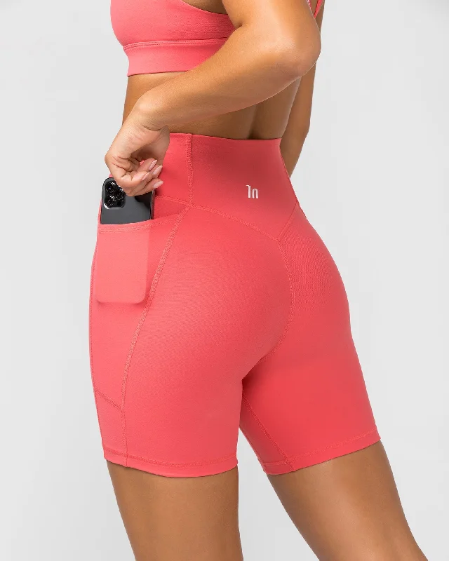 Agility Pocket Bike Shorts - Peach Orange