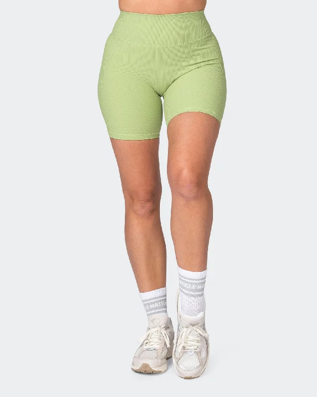 Zero Rise Rib Bike Shorts - Matcha